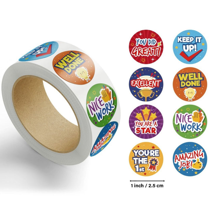 Teacher  supplies -  English Reward Motivational Round Stickers